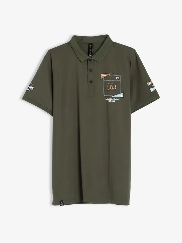 Cookyss military green polo t shirt