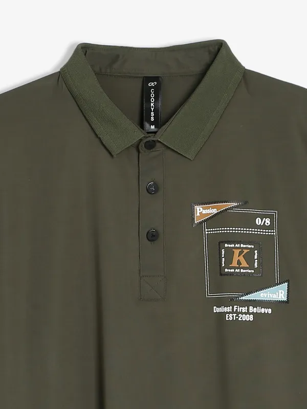 Cookyss military green polo t shirt