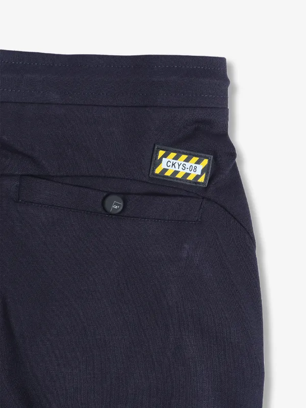 Cookyss navy plain cotton track pant