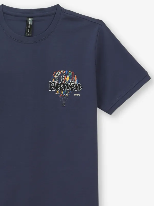 COOKYSS navy printed t-shirt in cotton