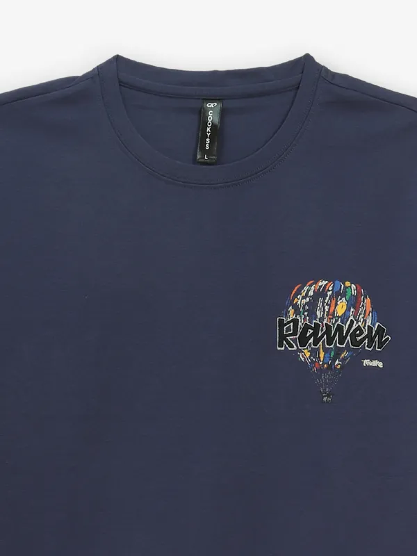 COOKYSS navy printed t-shirt in cotton