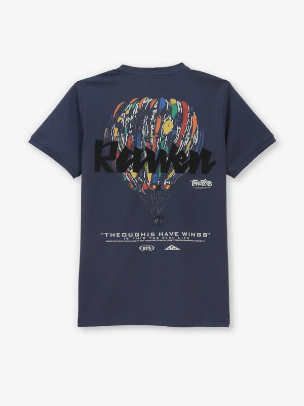 COOKYSS navy printed t-shirt in cotton