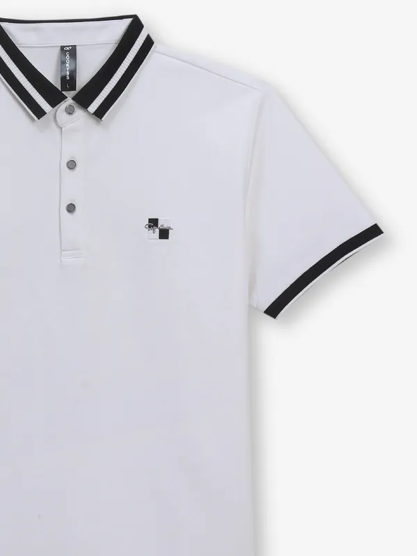 COOKYSS off-white cotton polo t-shirt