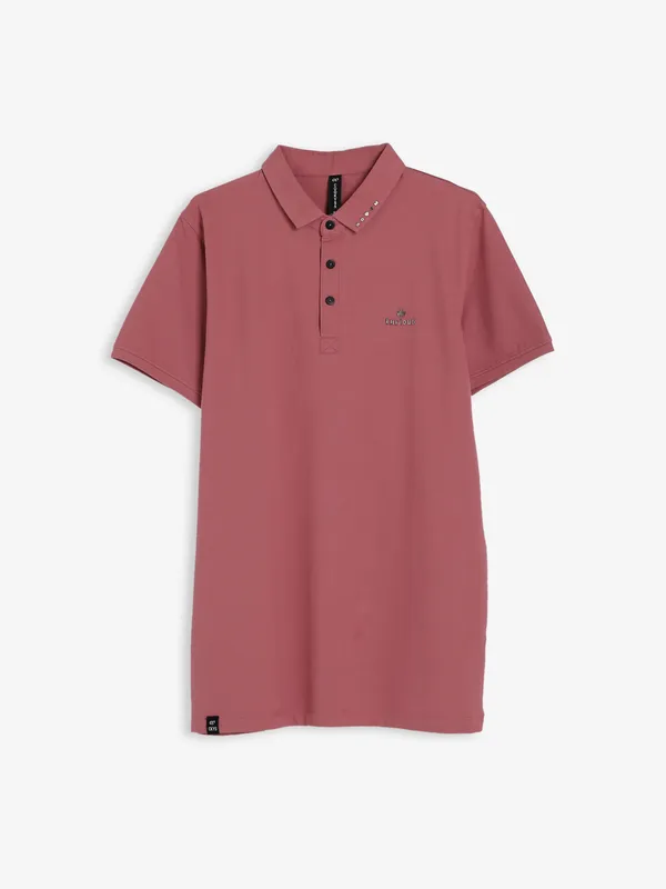 Cookyss onion pink cotton plain t shirt