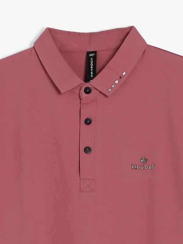 Cookyss onion pink cotton plain t shirt