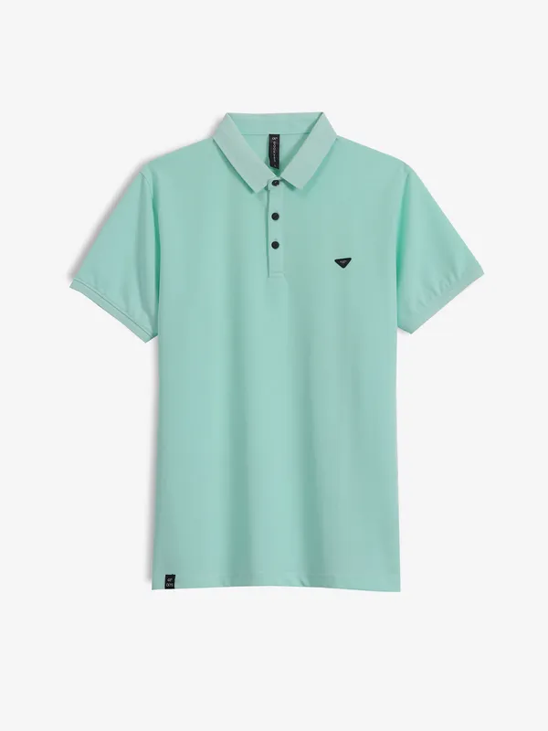 COOKYSS palin mint blue cotton polo t-shirt