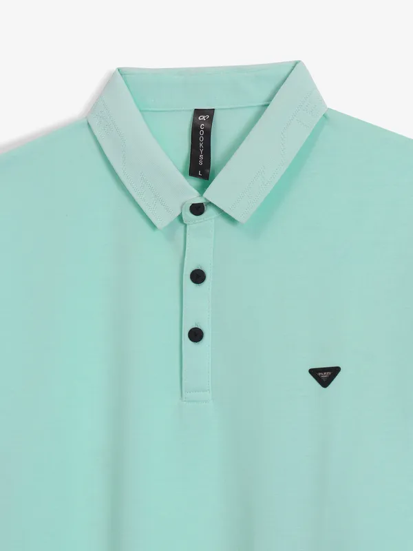 COOKYSS palin mint blue cotton polo t-shirt