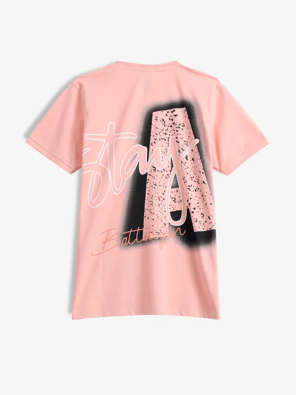 COOKYSS peach printed t-shirt