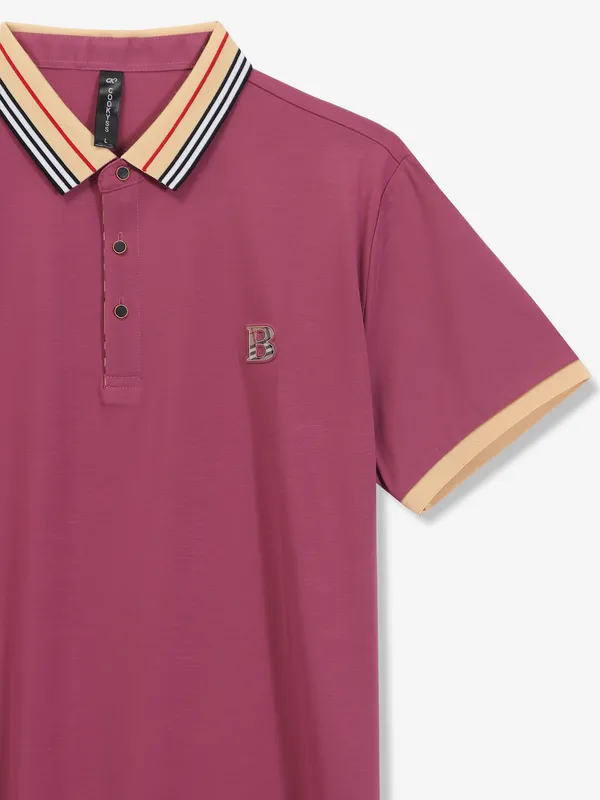 COOKYSS plain maroon cotton t-shirt