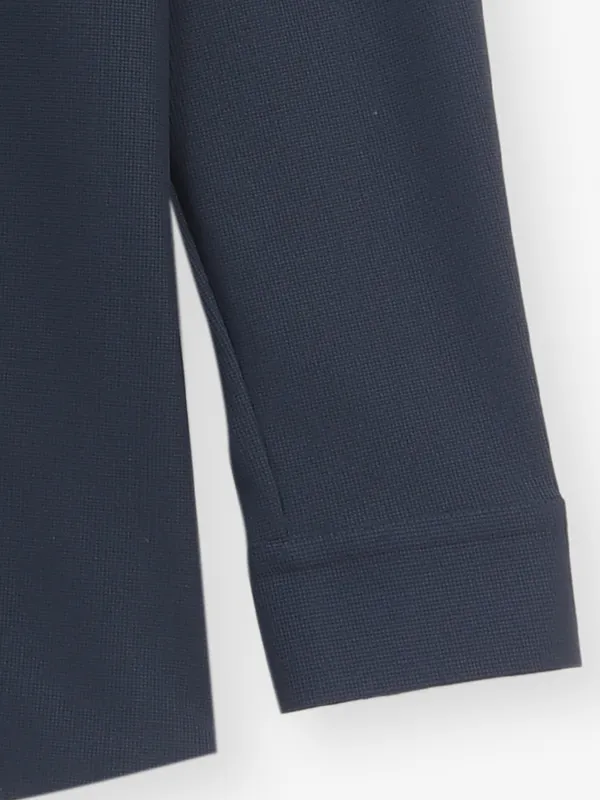 COOKYSS plain navy cotton shirt