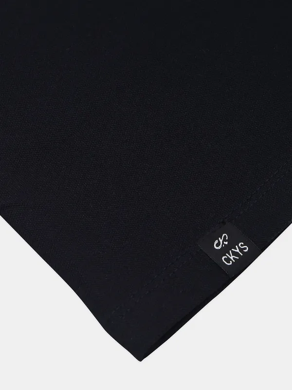Cookyss printed peach and black slim fit t shirt