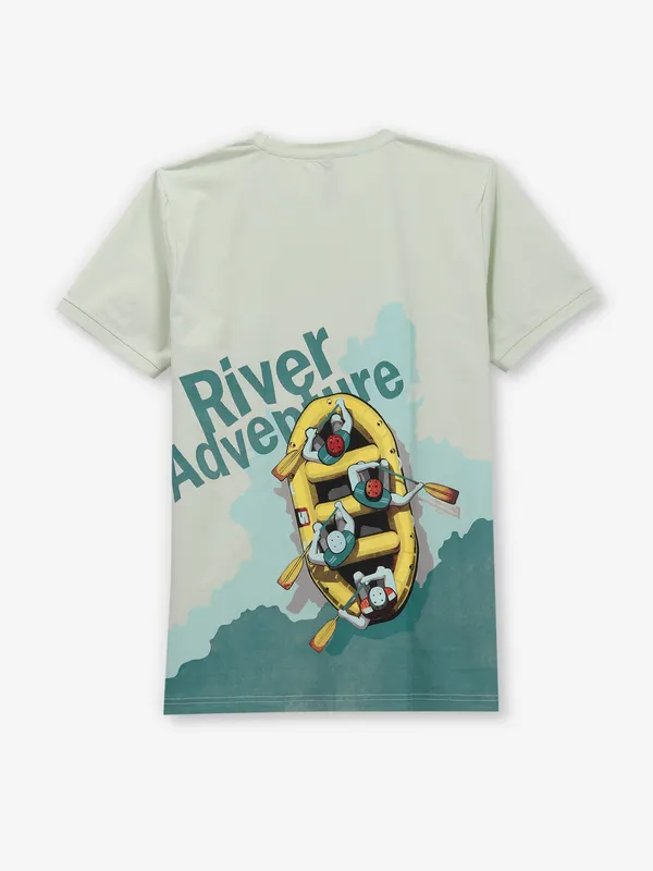 COOKYSS printed pista green cotton t-shirt