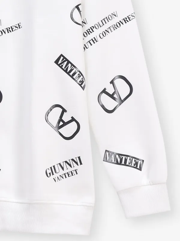 COOKYSS printed white cotton t-shirt slim fit