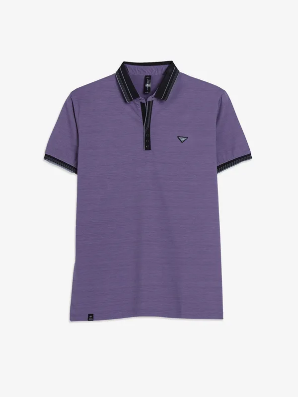 COOKYSS purple plain half sleeves t-shirt