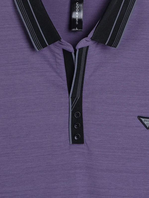 COOKYSS purple plain half sleeves t-shirt