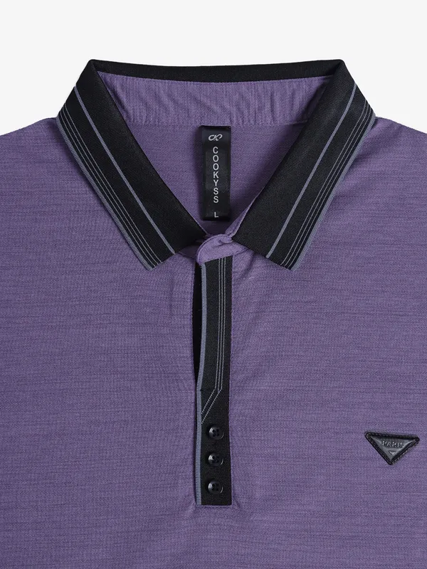 COOKYSS purple plain half sleeves t-shirt