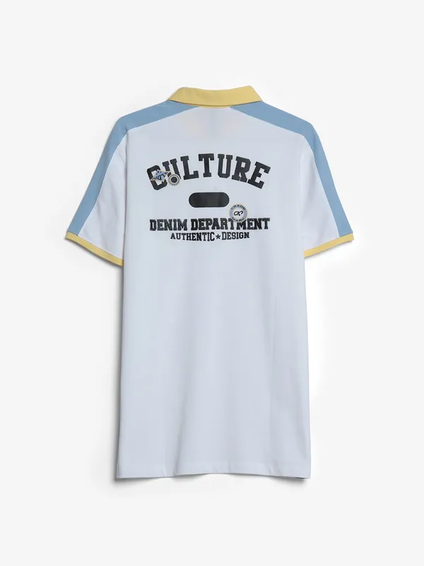 Cookyss slim fit white cotton t shirt