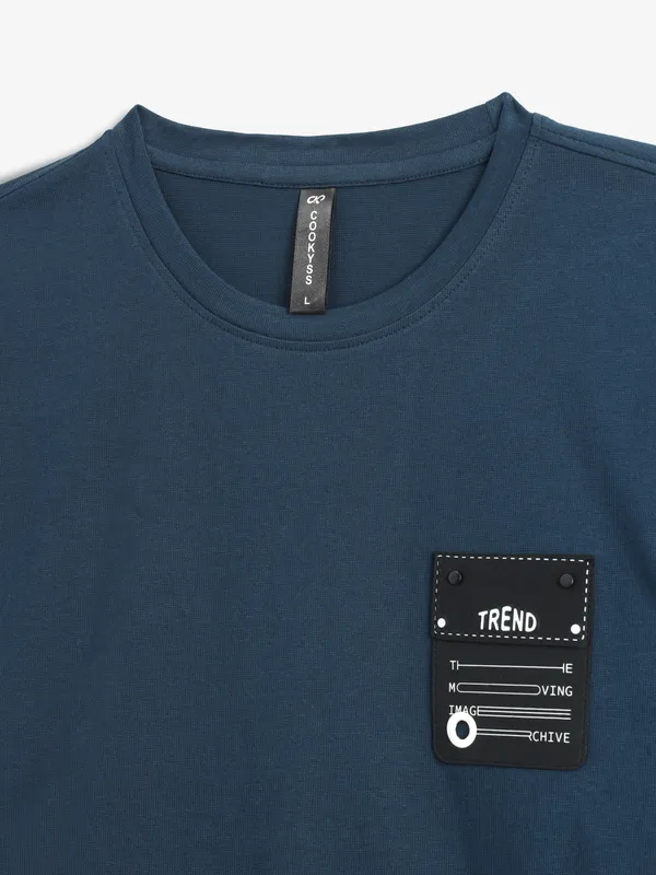 COOKYSS teal blue plain t-shirt