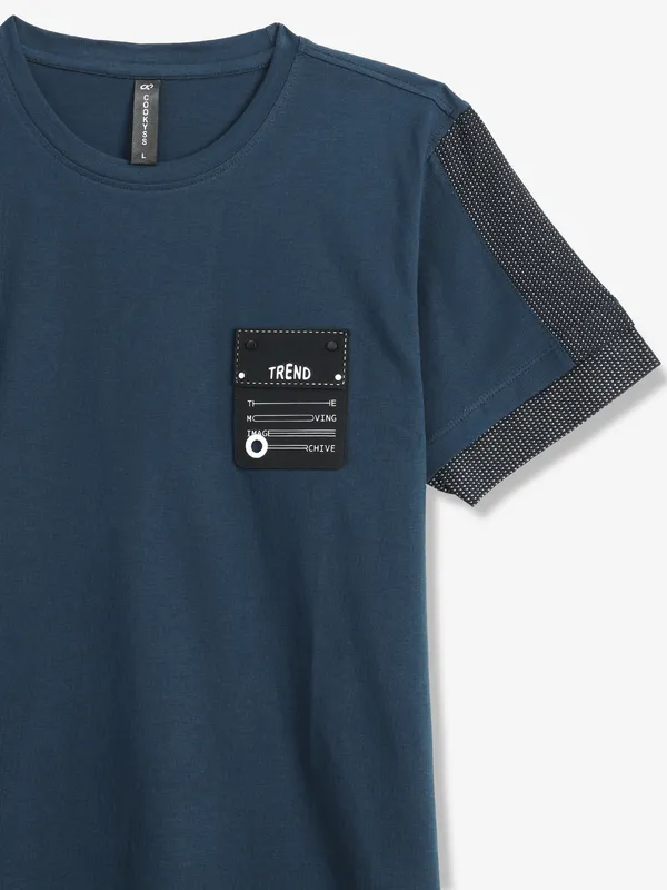 COOKYSS teal blue plain t-shirt