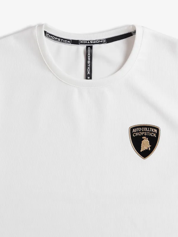 Chopstic white cotton t shirt