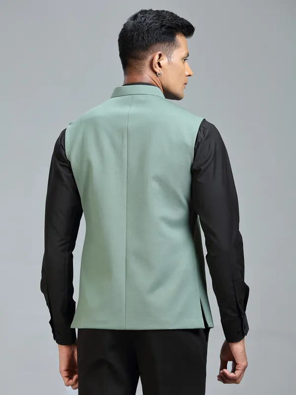 Cool and stylish pista green waistcoat for men