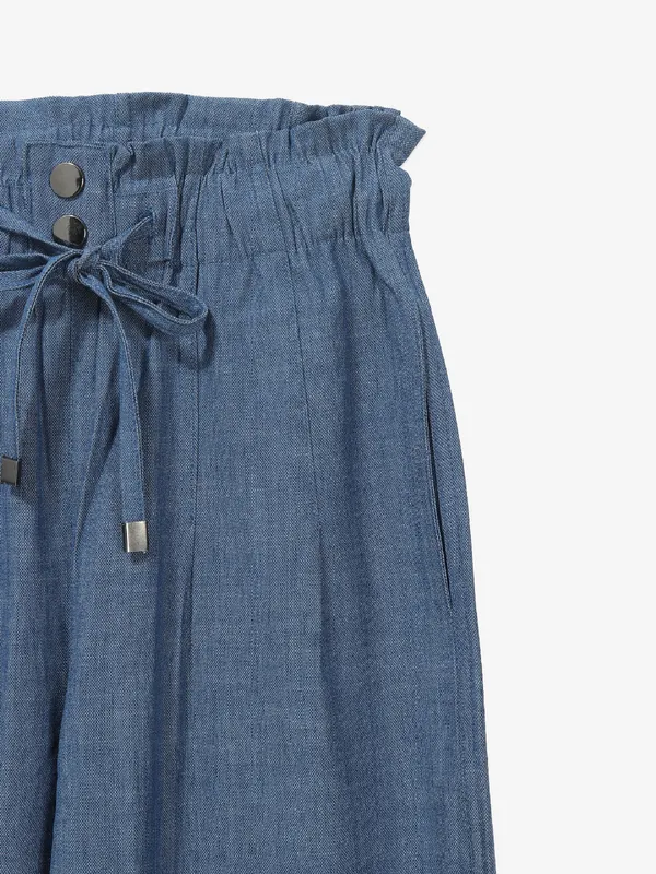 COOL blue cotton solid pant