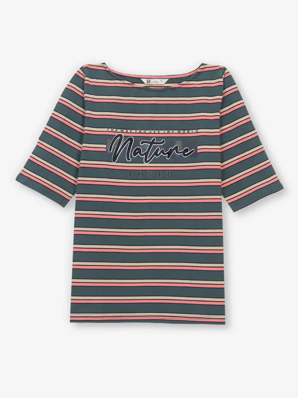 COOL dark grey stripe silk top