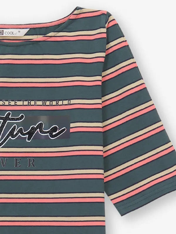 COOL dark grey stripe silk top