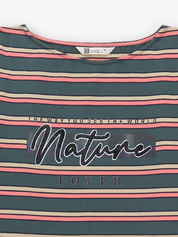COOL dark grey stripe silk top