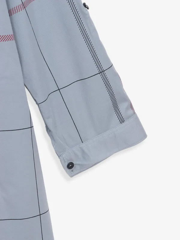 COOL grey checks cotton silk shirt