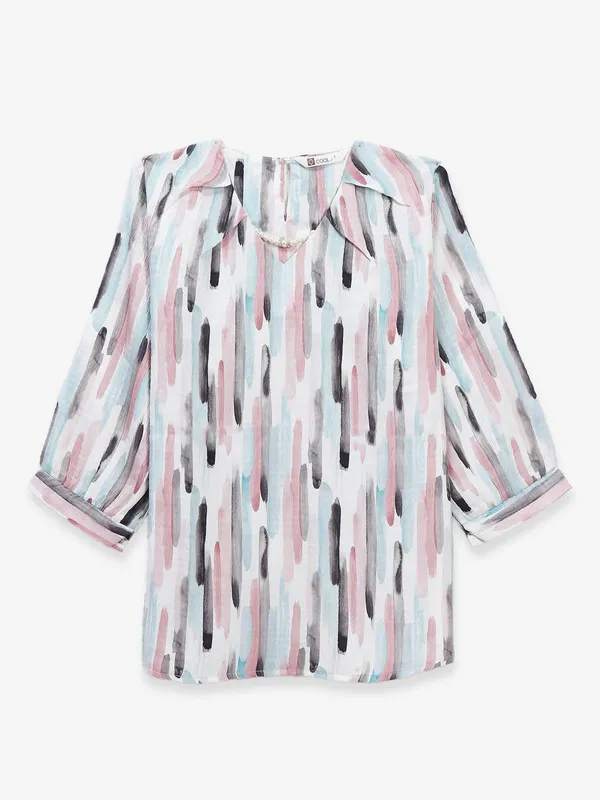 COOL off-white printed top