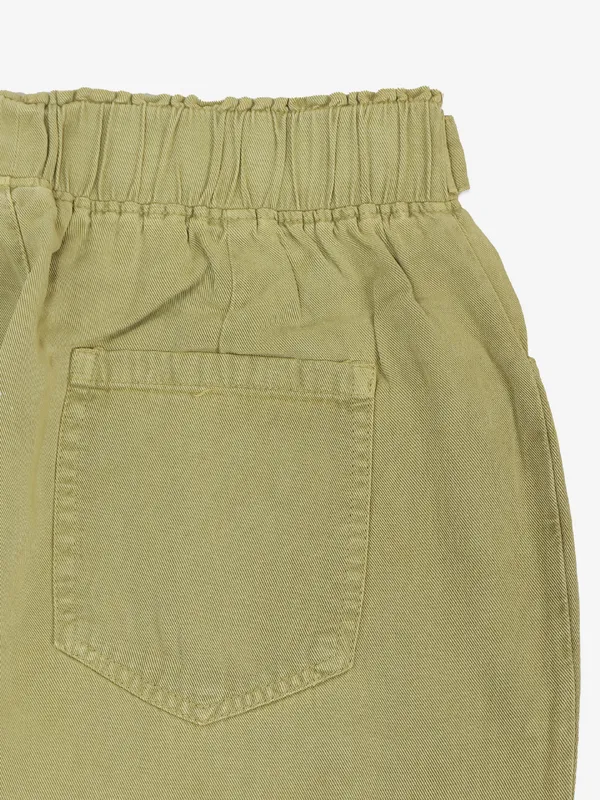 COOL olive solid cotton pant