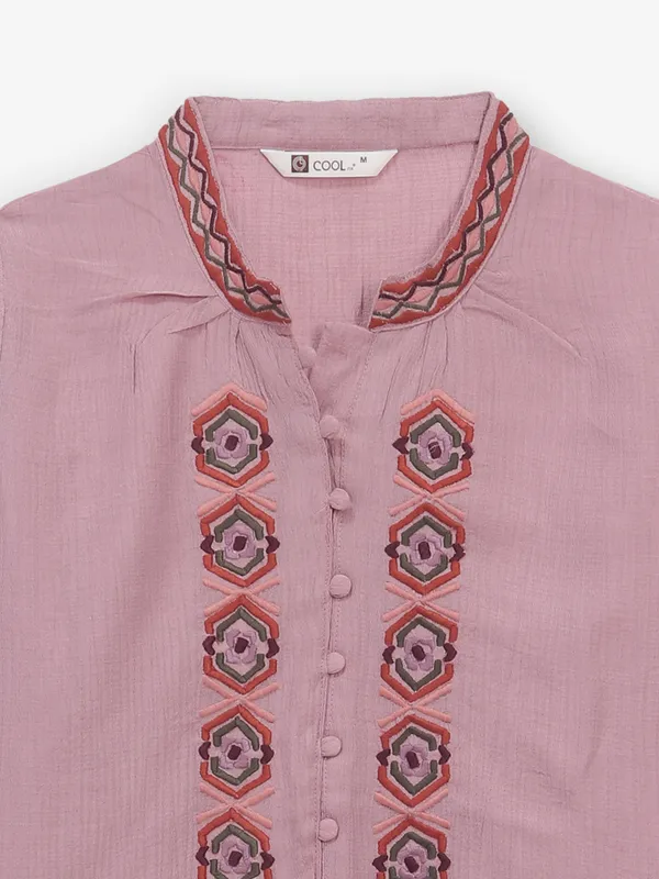COOL onion pink cotton silk top