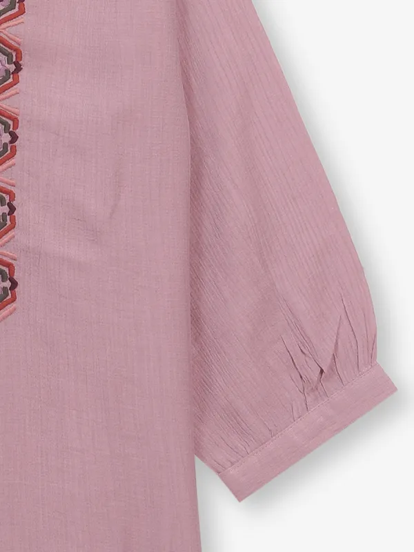 COOL onion pink cotton silk top