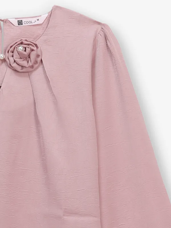 COOL onion pink silk top for women