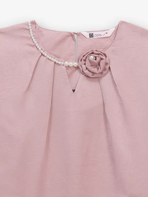 COOL onion pink silk top for women