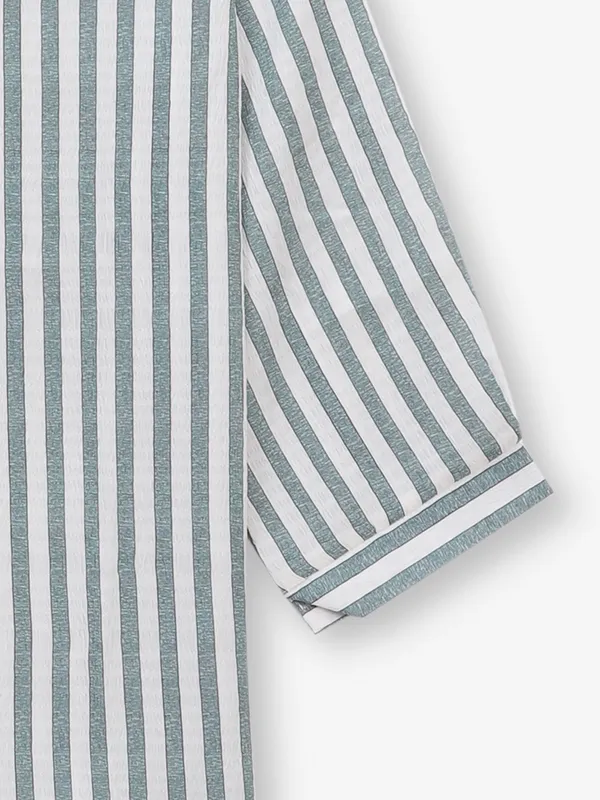 COOL pista green silk stripe top