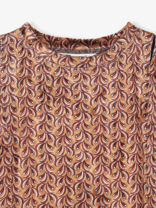 COOL printed brown silk top