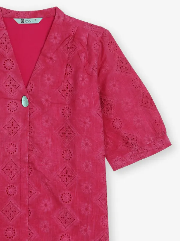 COOL printed magenta cotton top