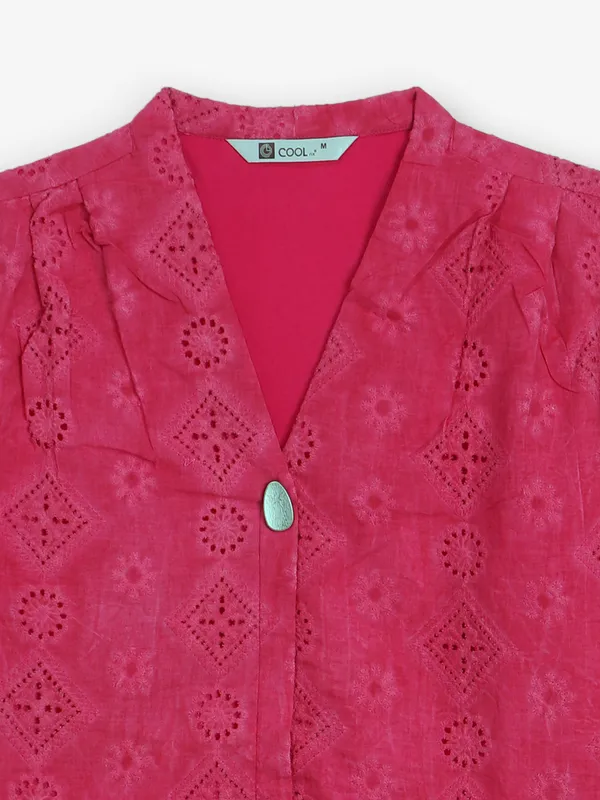 COOL printed magenta cotton top
