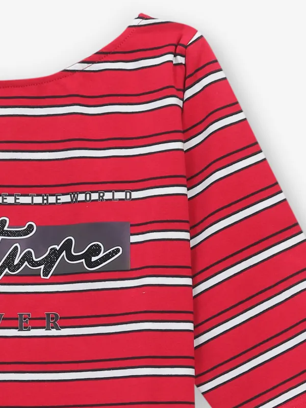 COOL red stripe cotton silk t-shirt