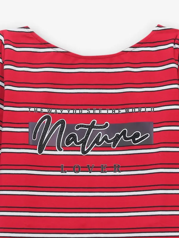 COOL red stripe cotton silk t-shirt