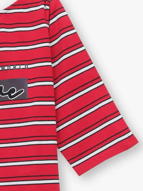 COOL red stripe cotton silk t-shirt