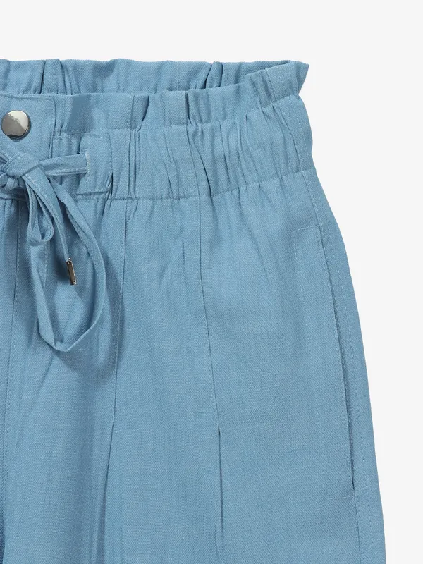 COOL sky blue cotton solid pant