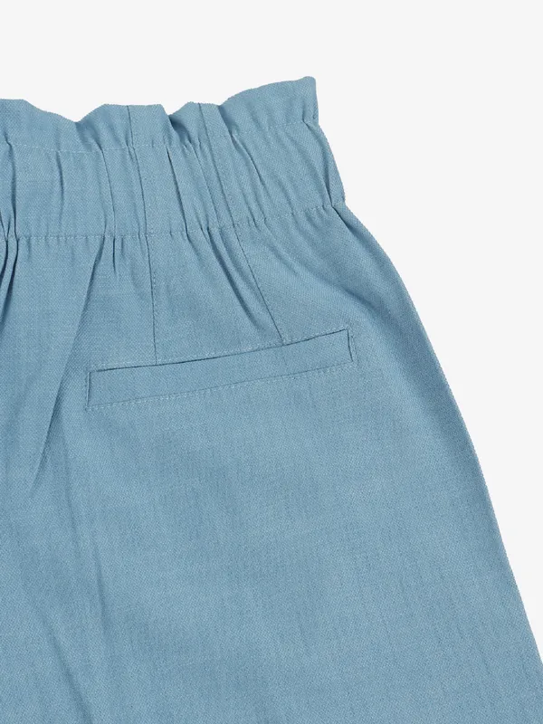COOL sky blue cotton solid pant