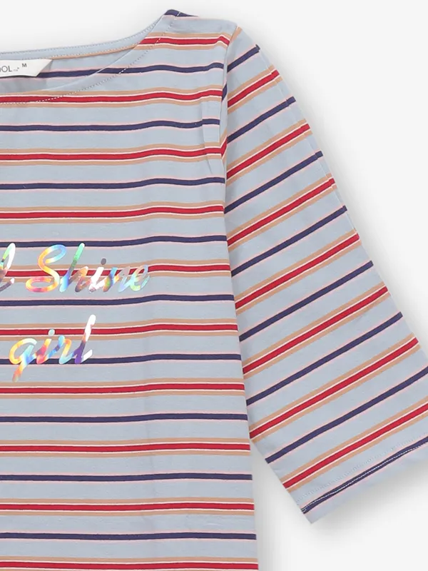COOL stripe light grey silk top