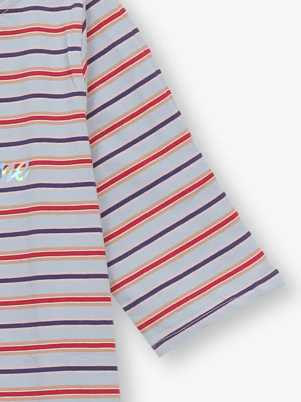 COOL stripe light grey silk top