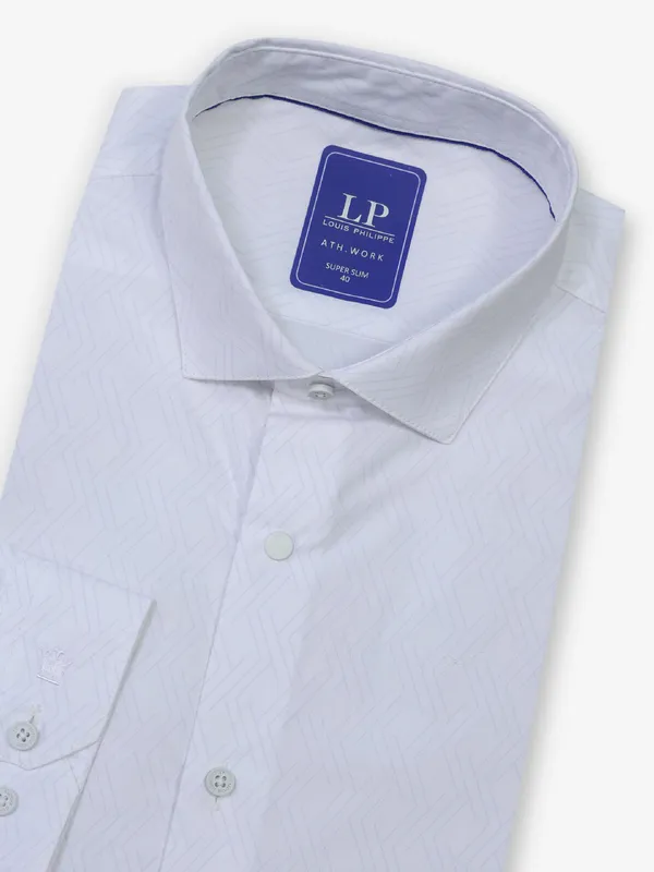 Cool white printed formal wear shirt by LOUIS PHILIPPE