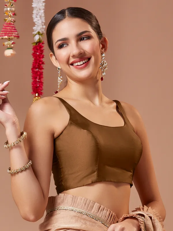 Copper brown blouse in luxurious silk