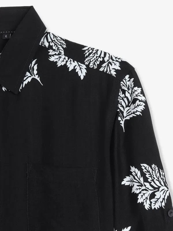 COPPER STONE balck printed shirt